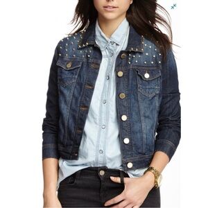 Romeo & Juliet Studded Cropped Denim Jacket, Sz M